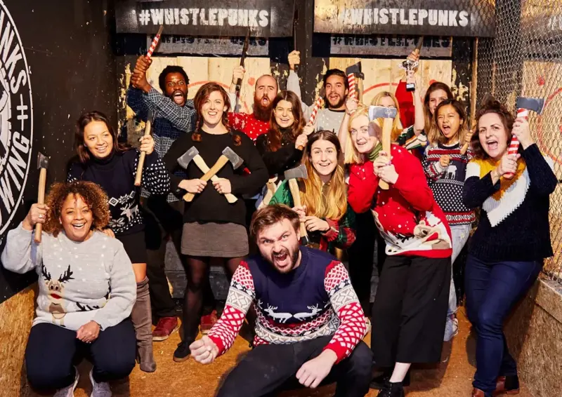 Whistle Punks Axe Throwing Christmas Party 890X630