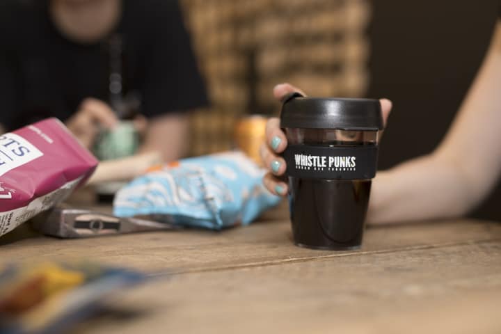 Whistle Punks reusable coffee cup