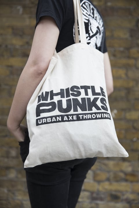 whistle punks tote bag