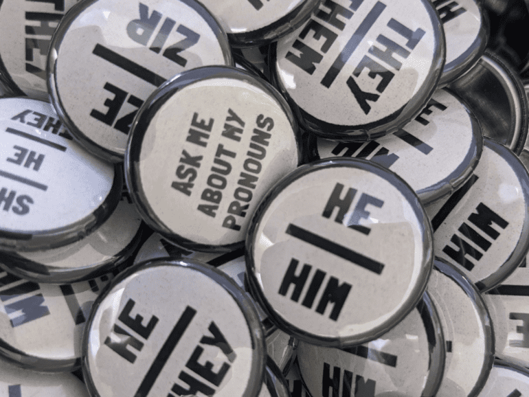 Whistle Punks Pronoun Pin Badges